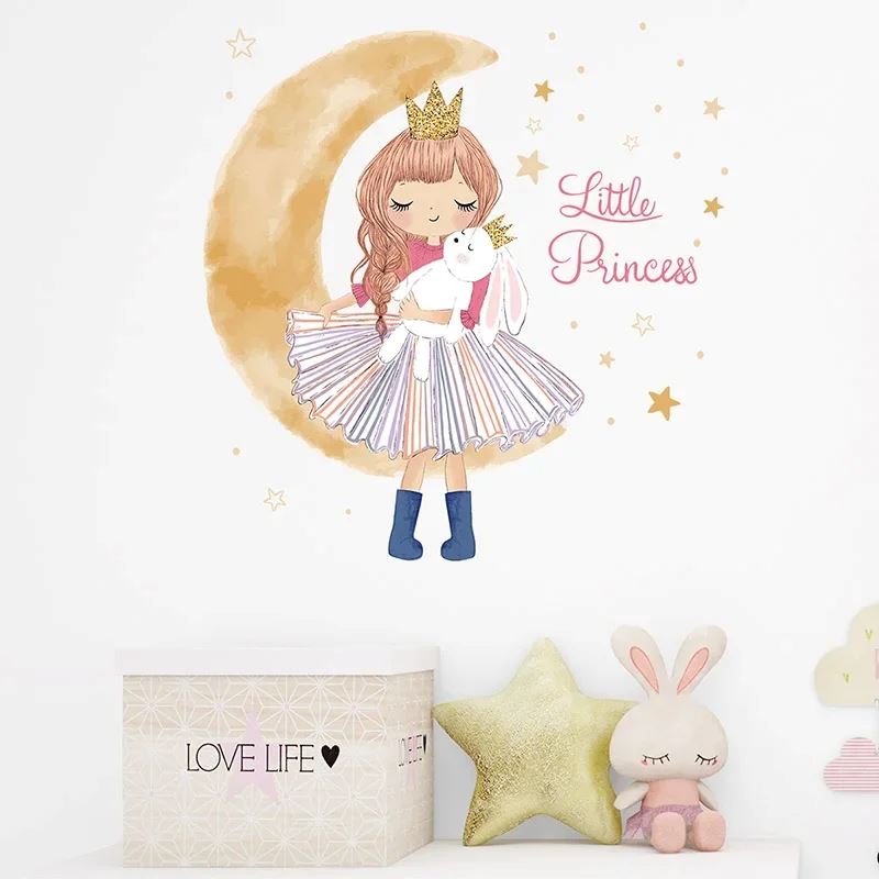 Décoration Murale - PrincesseSticker™ - Lune Beige - Coin du Bambin