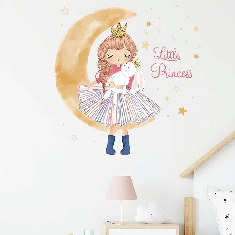 Décoration Murale - PrincesseSticker™ - Lune Beige - Coin du Bambin