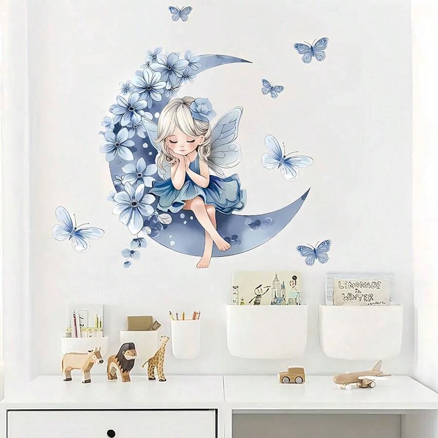 Décoration Murale - PrincesseSticker™ - Lune Bleue - Coin du Bambin