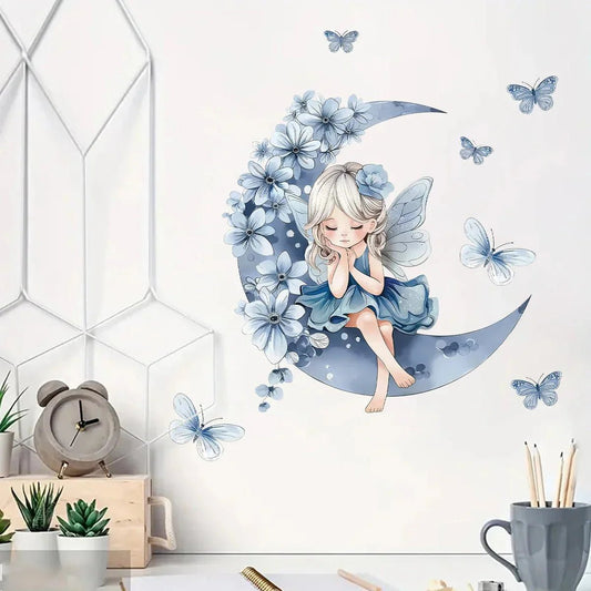 Décoration Murale - PrincesseSticker™ - Lune Bleue - Coin du Bambin