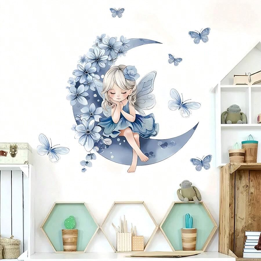 Décoration Murale - PrincesseSticker™ - Lune Bleue - Coin du Bambin