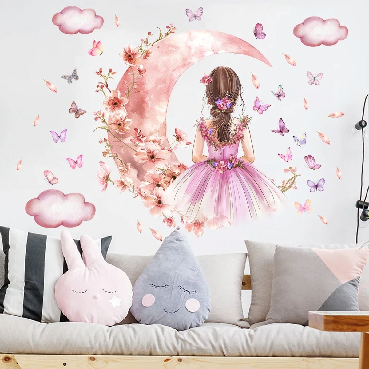 Décoration Murale - PrincesseSticker™ - Lune Rose - Coin du Bambin