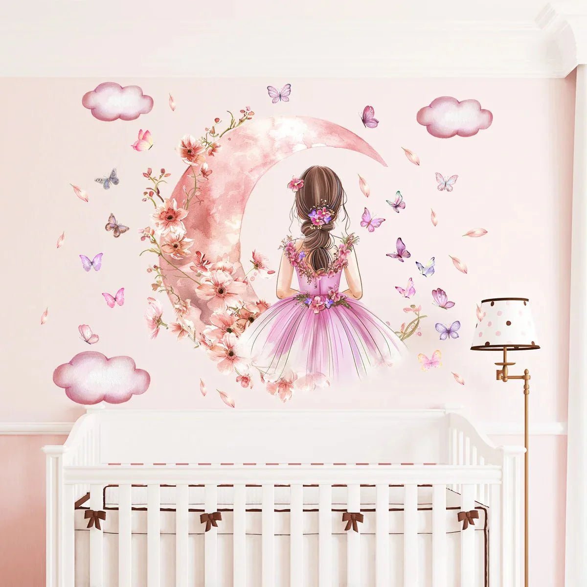 Décoration Murale - PrincesseSticker™ - Lune Rose - Coin du Bambin