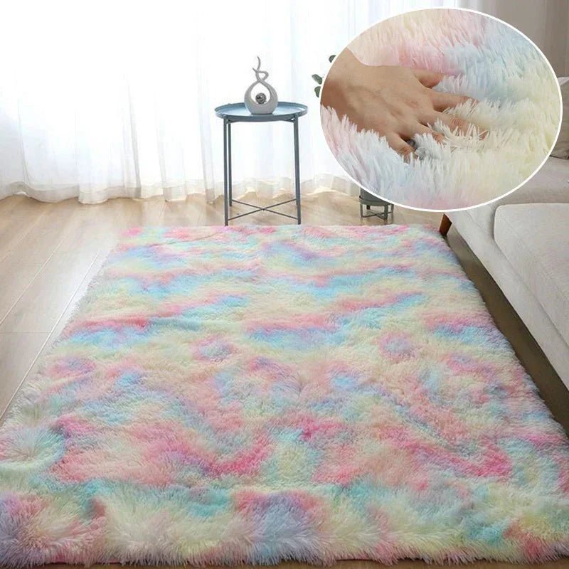 Tapis en Fourrure - HairyRugs™ - Arc - en - ciel - Coin du Bambin